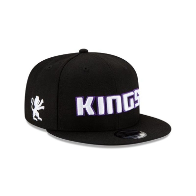 Black Sacramento Kings Hat - New Era NBA Statement Edition 9FIFTY Snapback Caps USA9380576